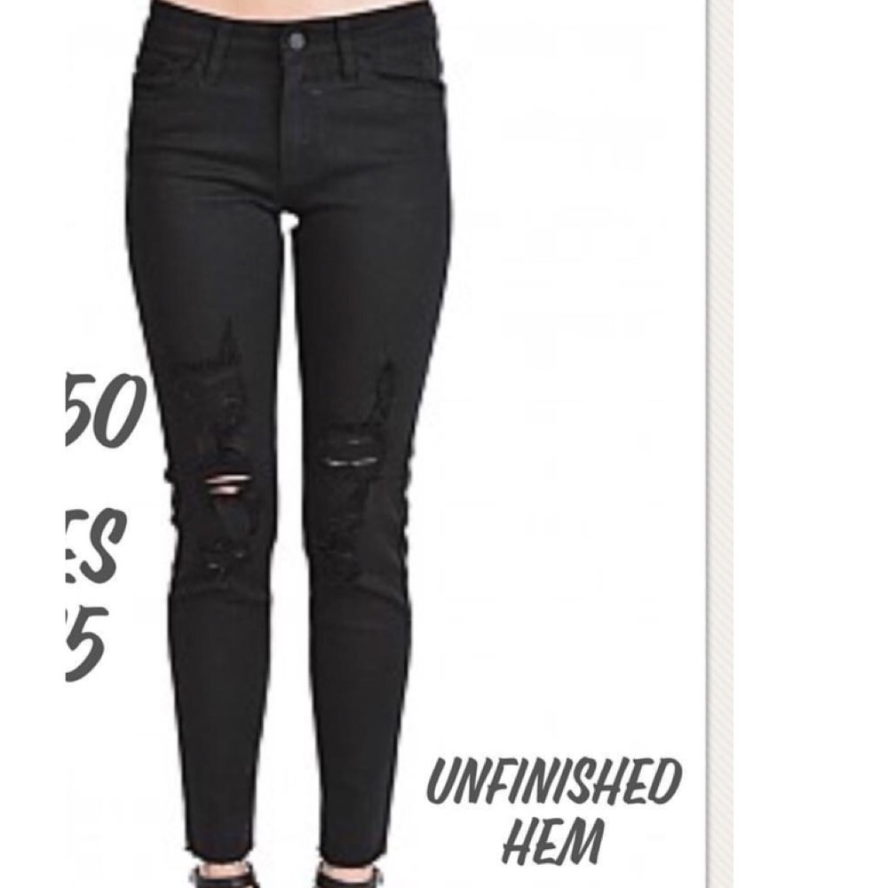 Black distressed jeans
